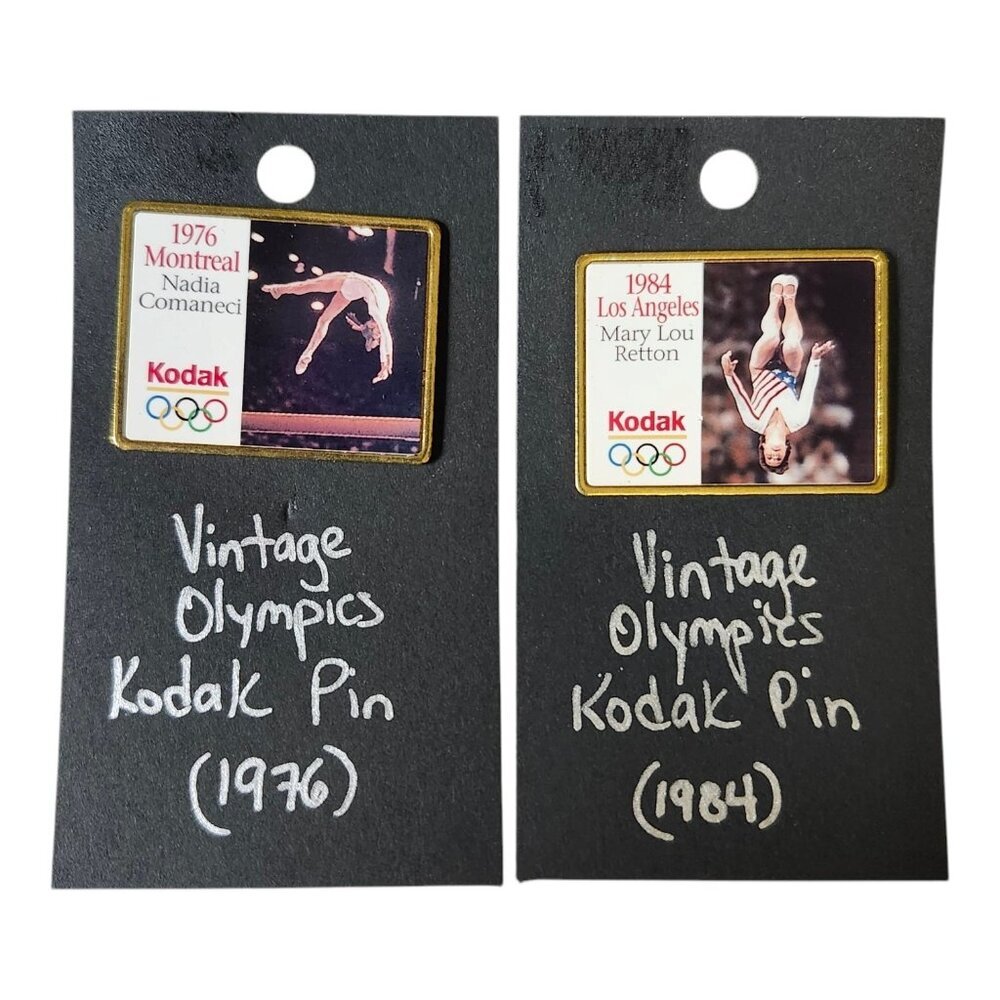 Olympics 1995 Eastman Kodak Lot Of 2 Gymnastics - Comaneci‎ & Retton Lapel Pins